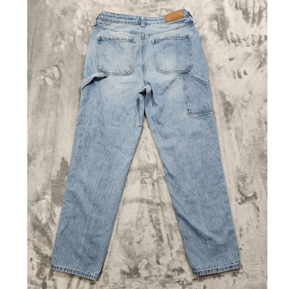 Organic Blue‎ Jeans Womens 7/28 Blue High Rise Relaxed Straight Carpenter Denim